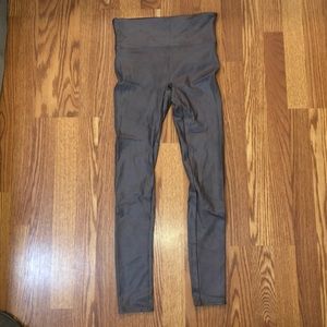 Medium gray faux leather Spanx leggings